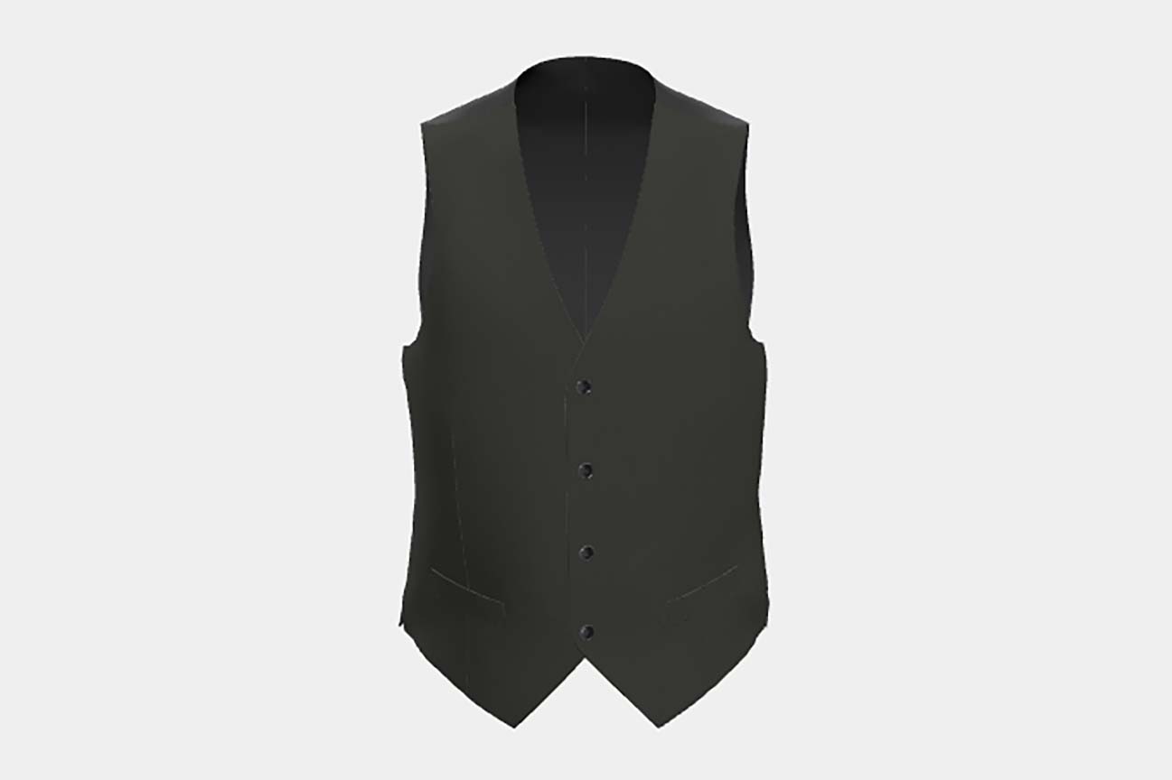 Gilet su misura lana 150s nero Loro Piana