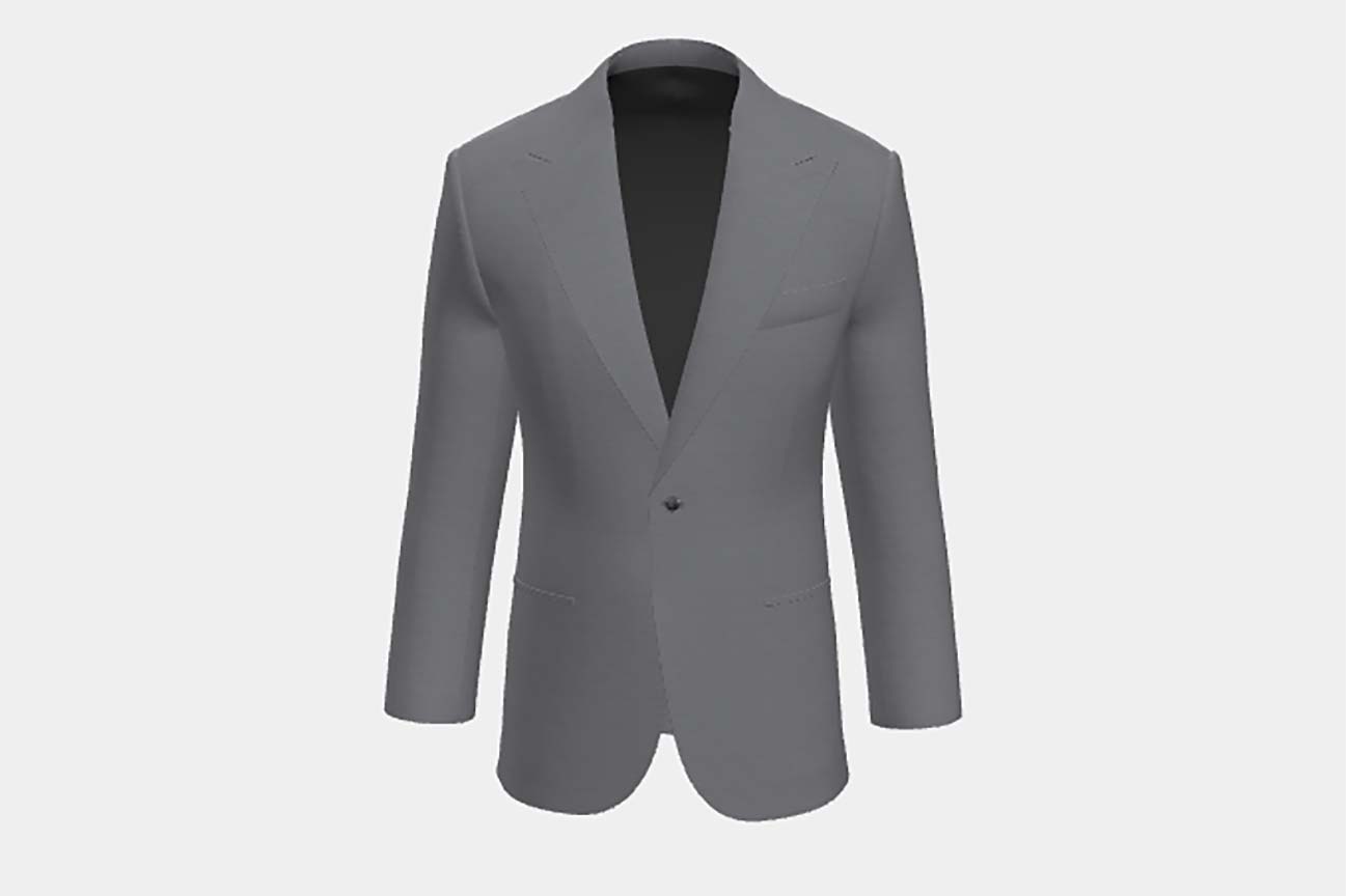 Giacca su misura lana 150s grigio Loro Piana