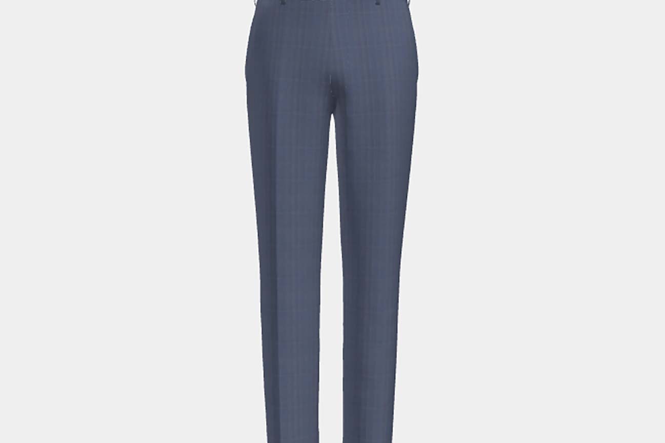 Pantalone su misura lana e seta 150s blu Caccioppoli