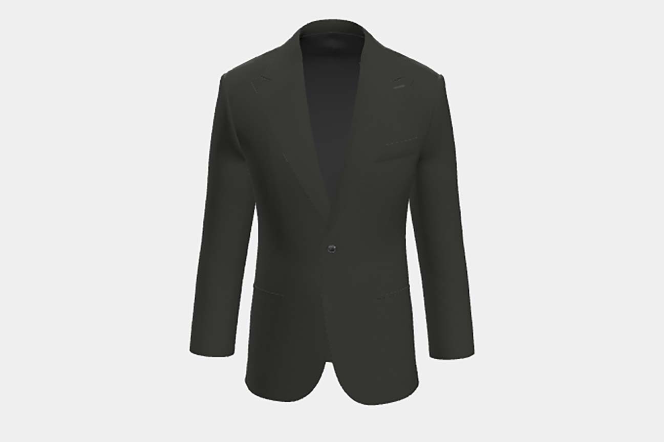 Giacca su misura lana 110s nero Canonico