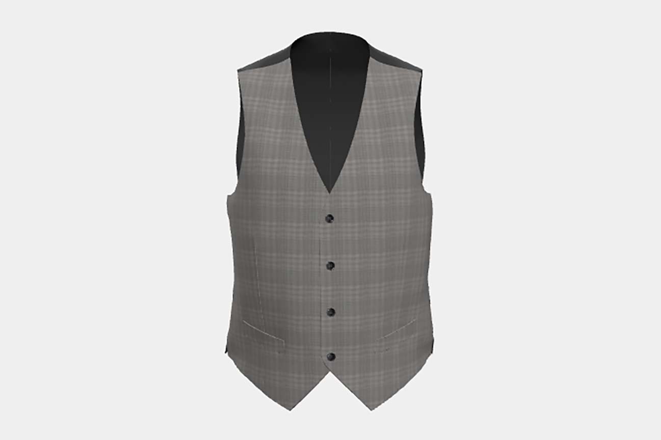 Gilet su misura lana e seta 150s nero Caccioppoli