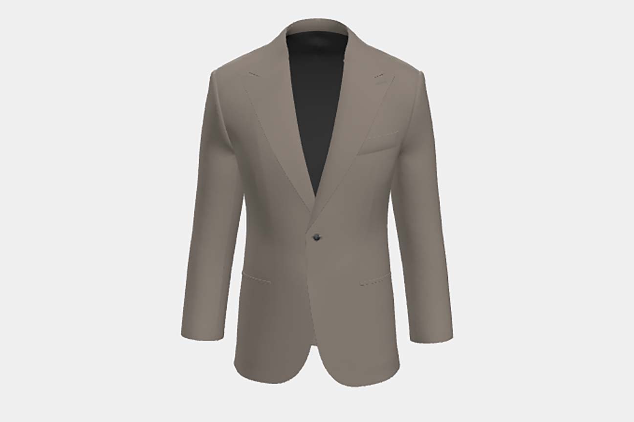Giacca su misura lana e seta 150s beige Caccioppoli