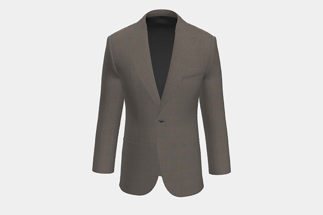 Giacca su misura lana 130s principe di galles beige Caccioppoli