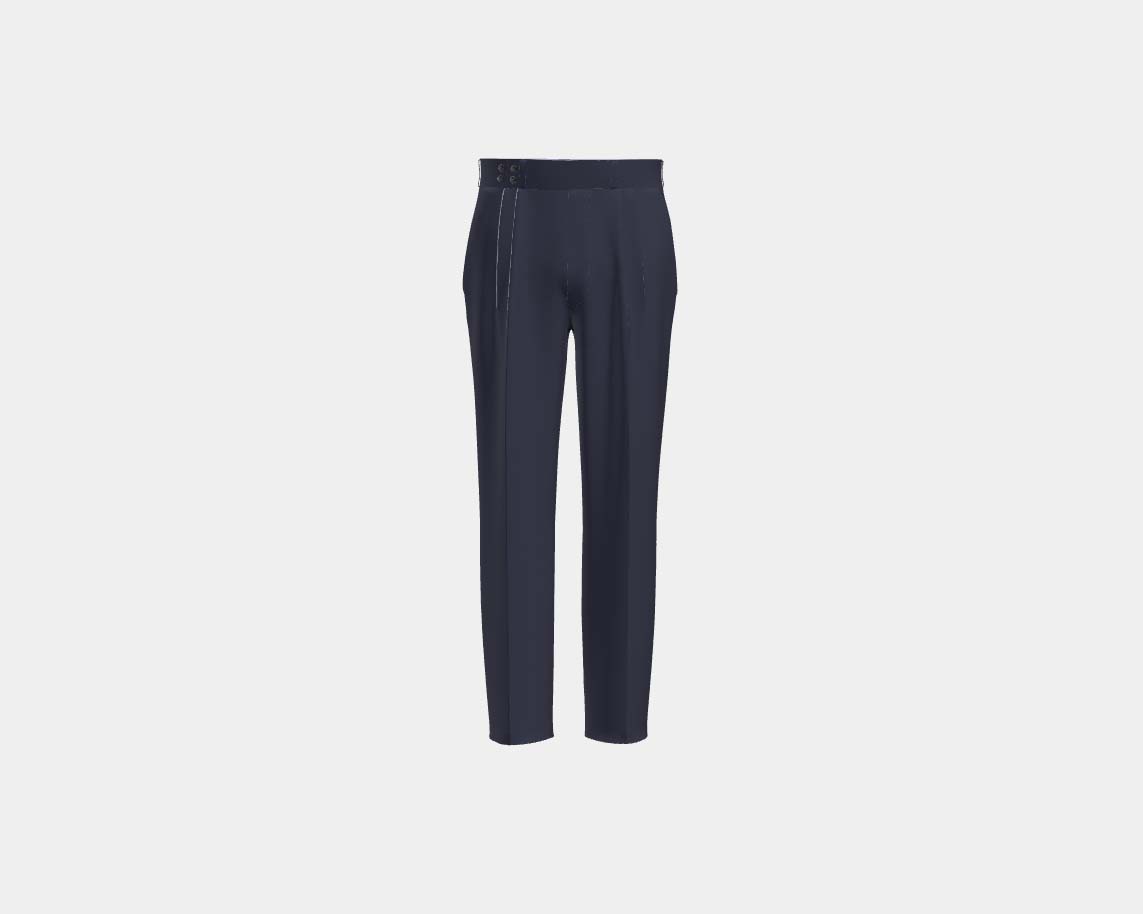 Pantalone con fascia su misura poliestere e acrilica 110s grigio Canonico