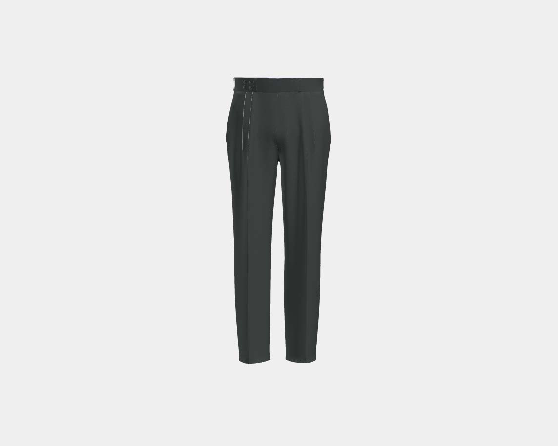 Pantalone con fascia su misura lana 130s verde Caccioppoli