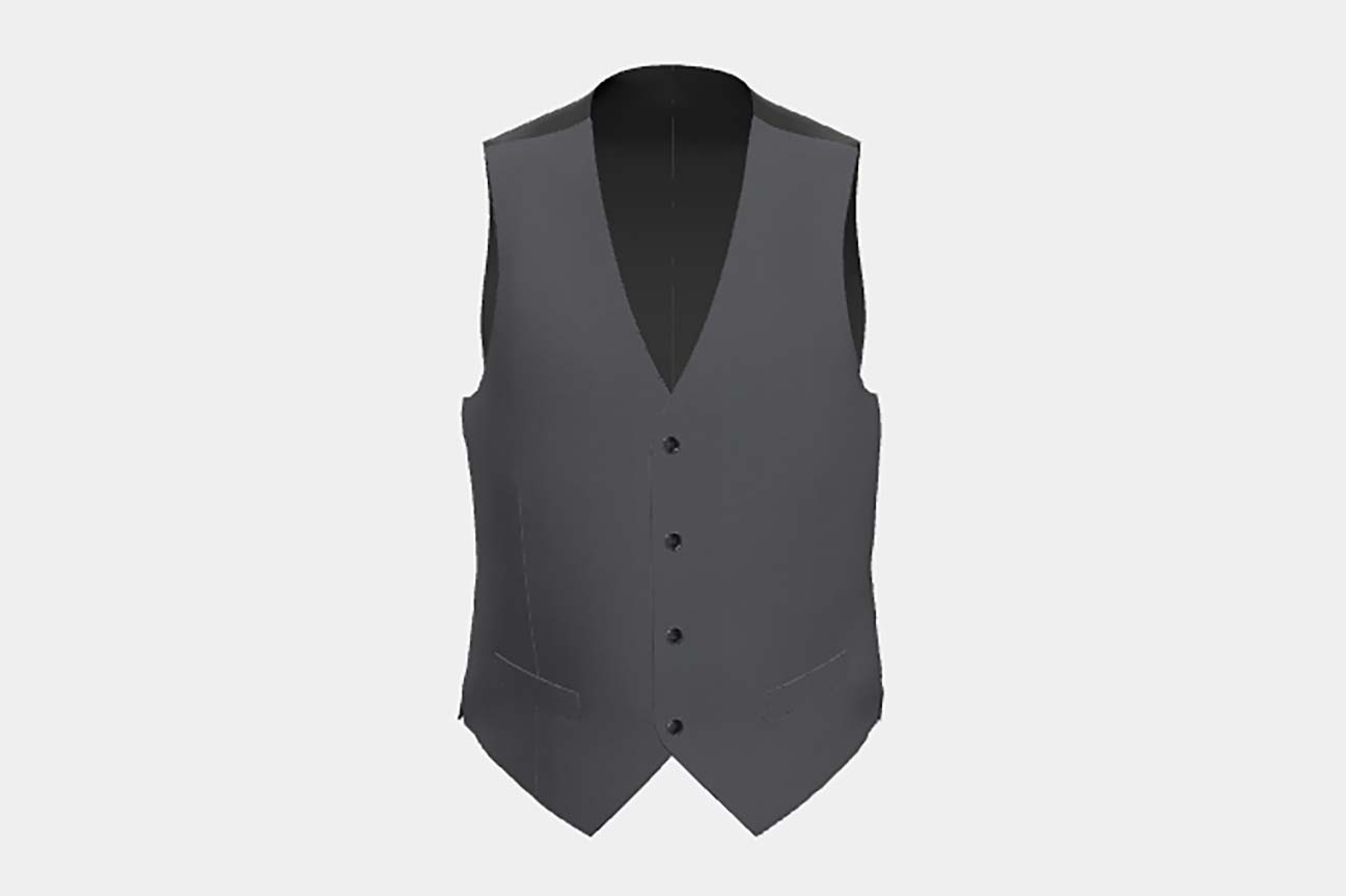 Gilet su misura lana 150s grigio Loro Piana