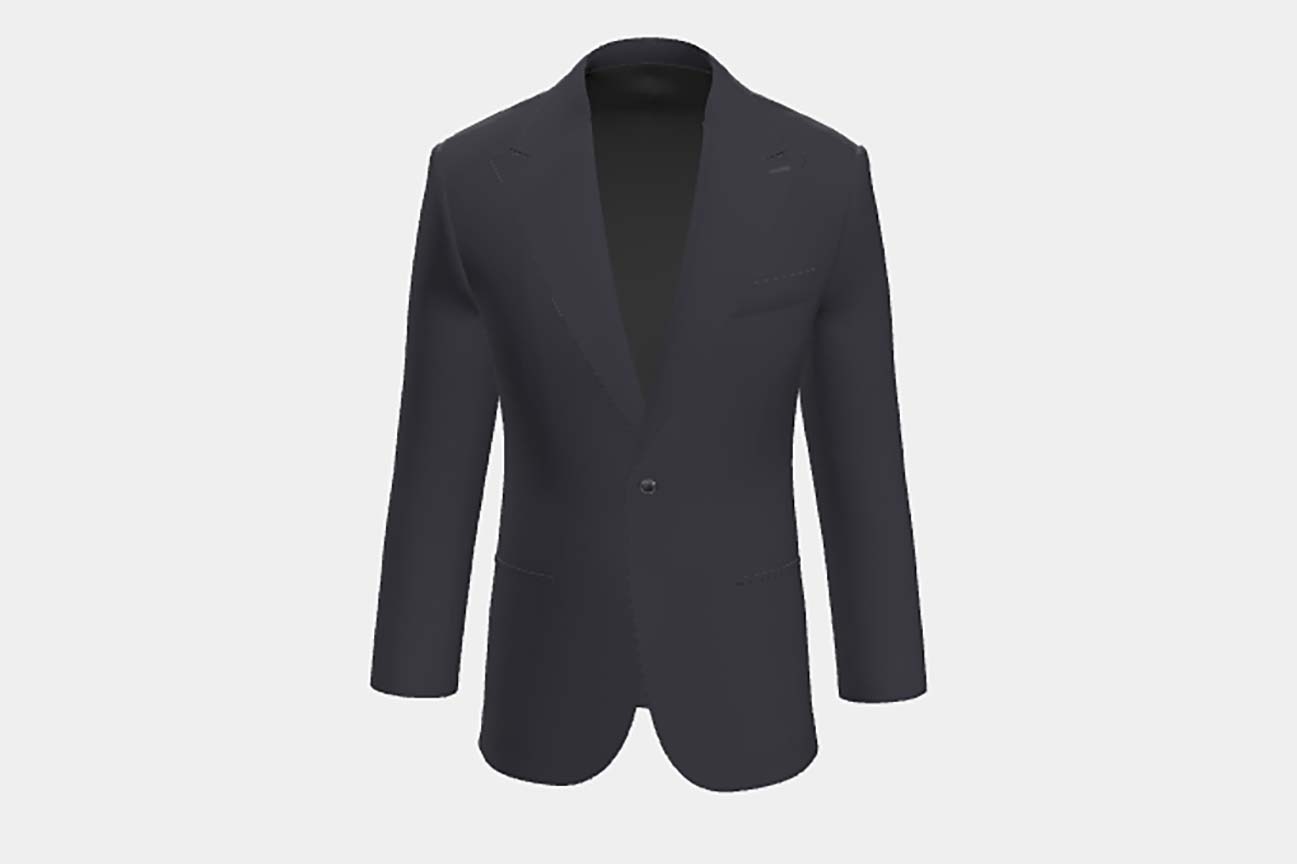 Giacca su misura lana 130s blu Caccioppoli