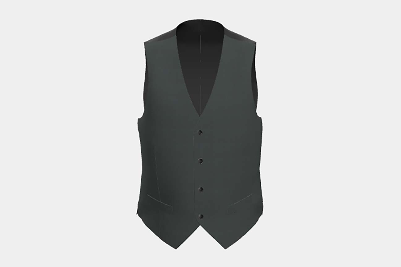 Gilet su misura lana 130s finestrato verde Caccioppoli