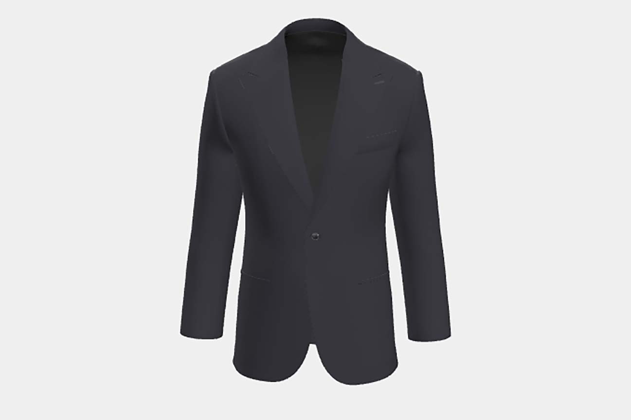 Giacca su misura lana 130s finestrato blu Caccioppoli