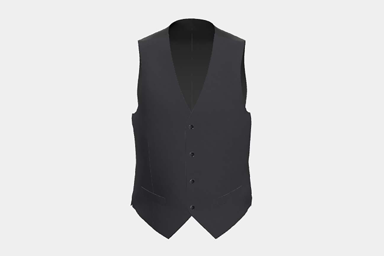 Gilet su misura lana 130s rigato blu Caccioppoli