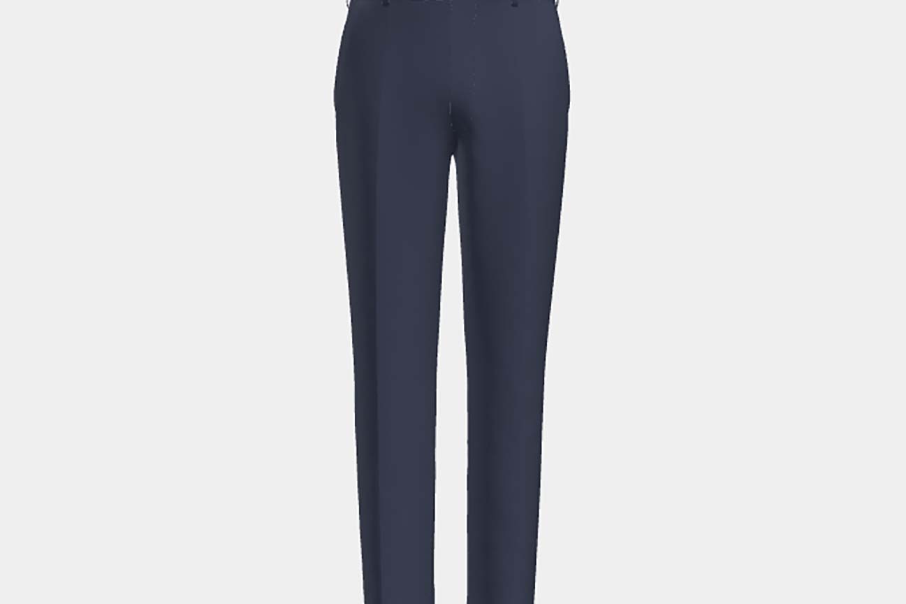 Pantalone su misura lana 110s blu Canonico