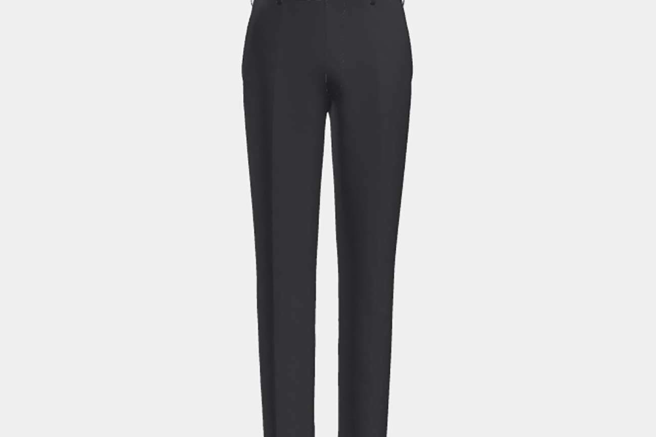 Pantalone su misura lana 130s rigato blu Caccioppoli