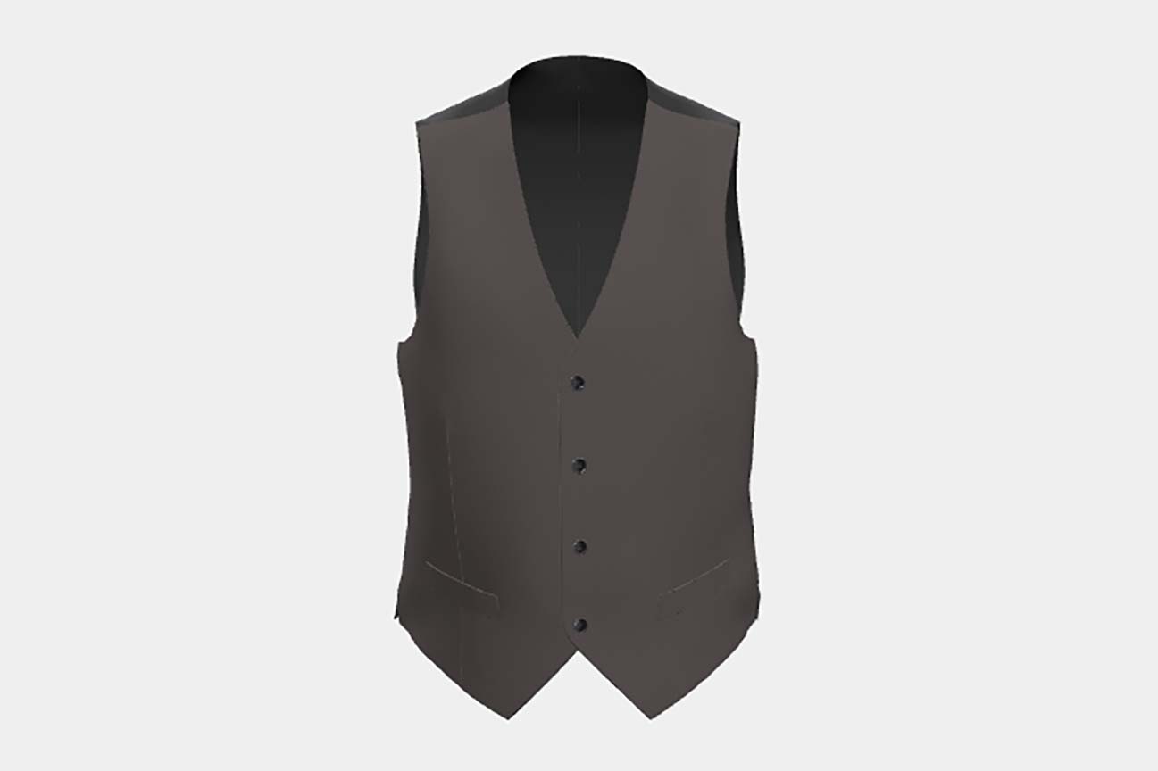 Gilet su misura lana e seta 150s marrone Caccioppoli