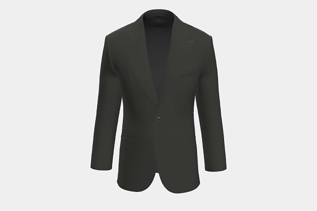 Giacca su misura lana 110s nero Canonico