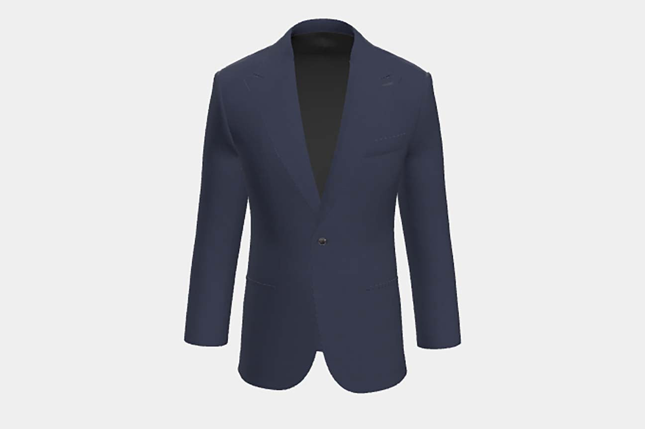 Giacca su misura lana 130s finestrato blu Caccioppoli