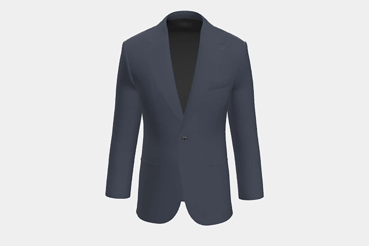 Giacca su misura lana 130s blu Caccioppoli