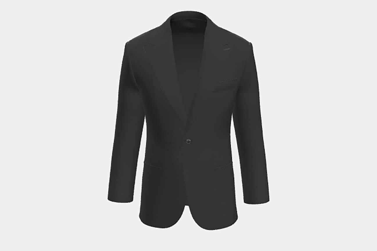 Giacca su misura lana 120s nero Canonico