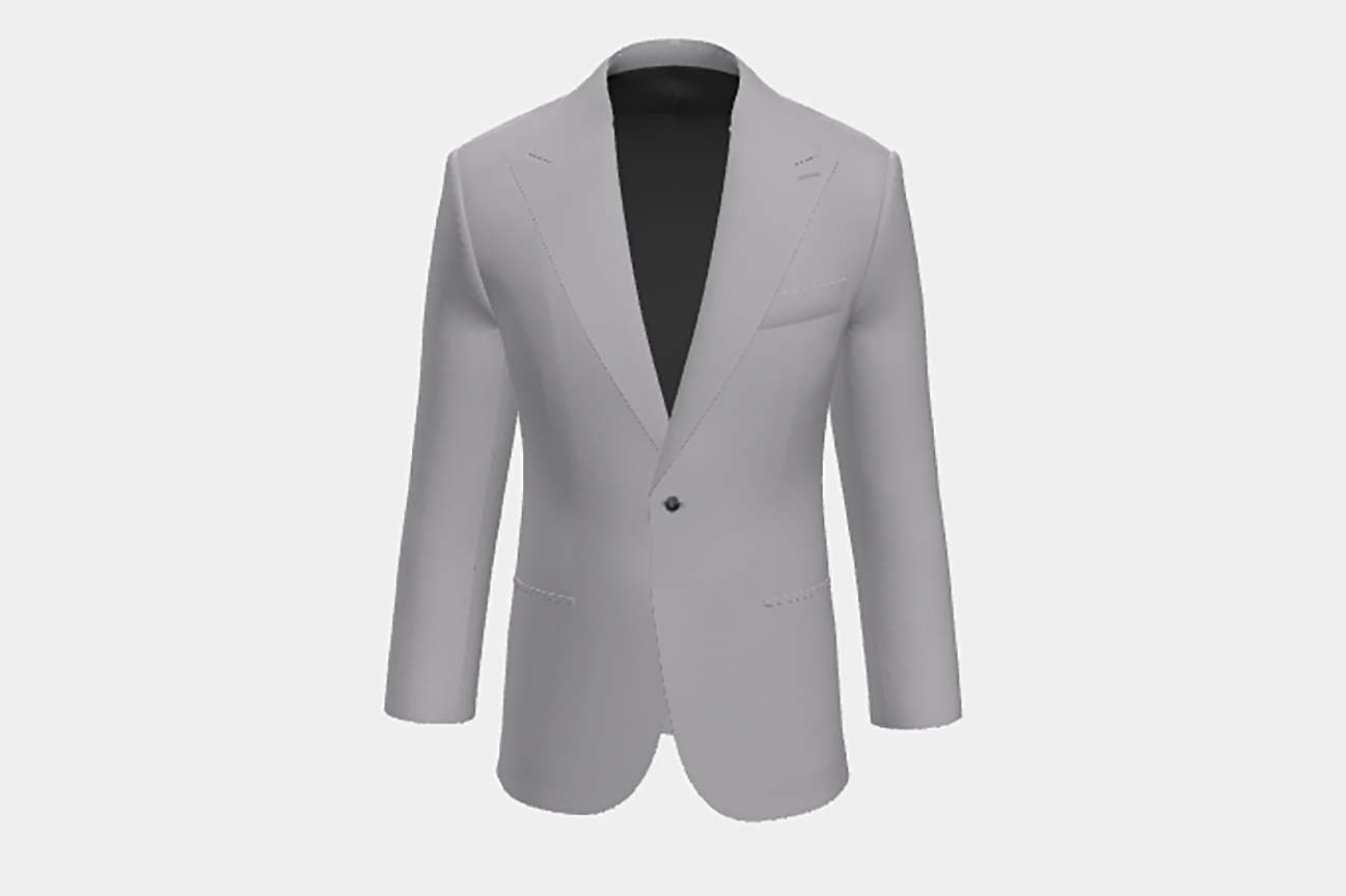 Giacca su misura lana 110s grigio Canonico