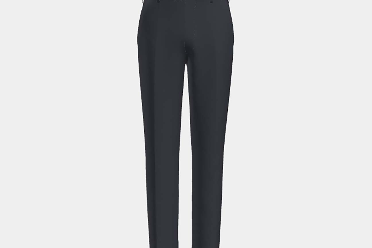 Pantalone su misura lana e seta120s blu Canonico