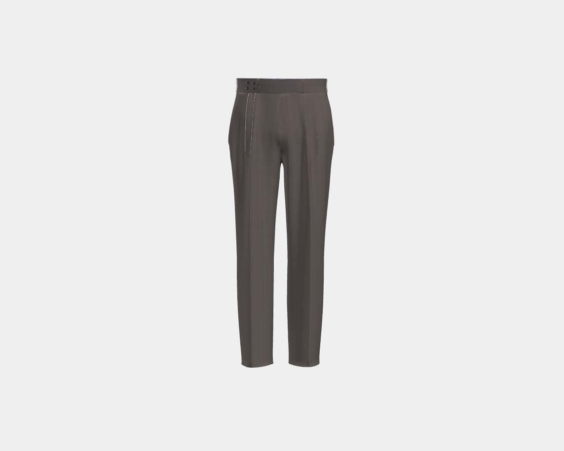 Pantalone con fascia su misura lana e seta 150s beige Caccioppoli