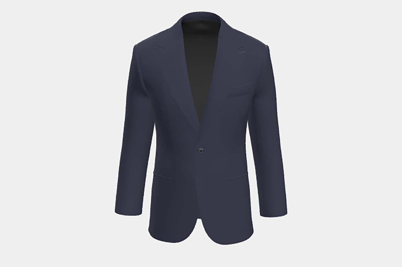 Giacca su misura lana 130s blu Caccioppoli