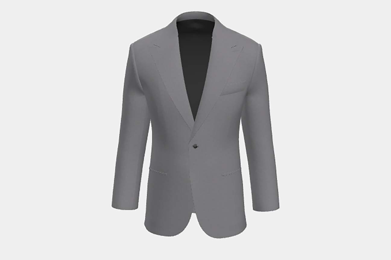 Giacca su misura lana e seta 150s grigio Caccioppoli