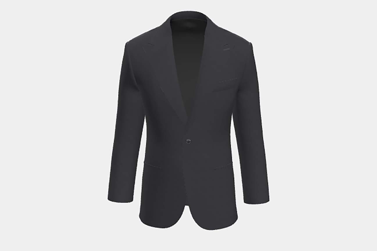 Giacca su misura lana 130s rigato blu Caccioppoli
