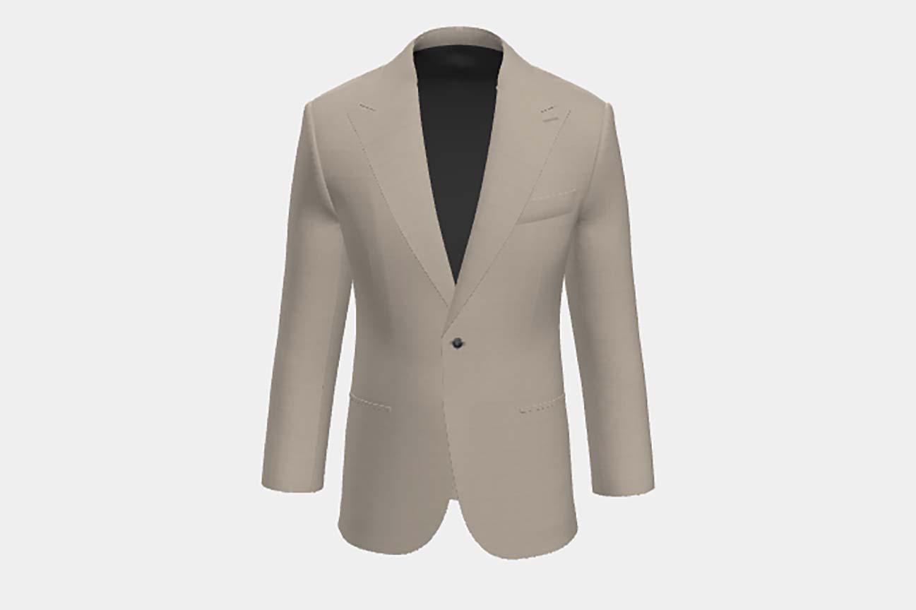Giacca su misura lana solaro 130s beige Caccioppoli