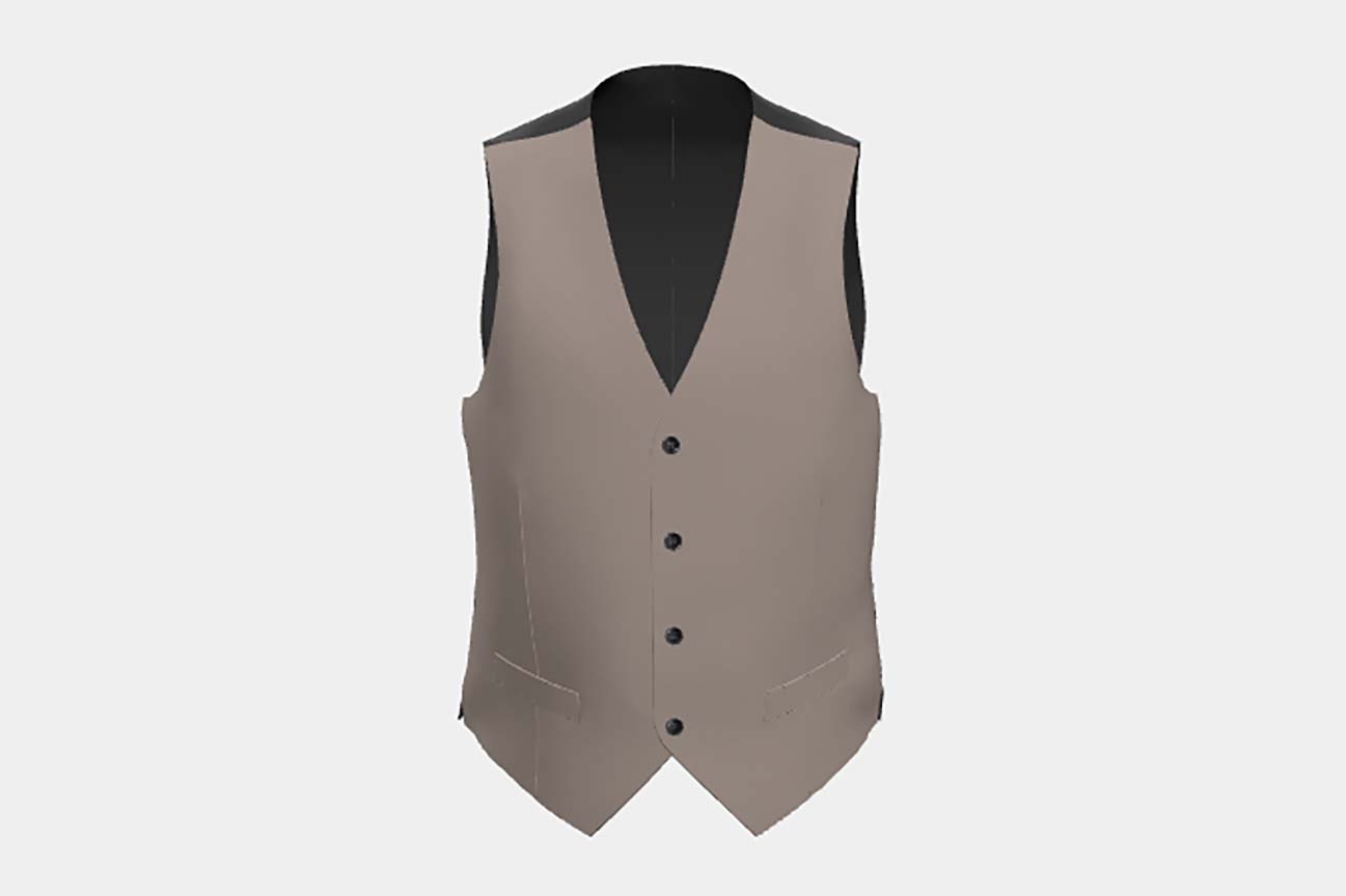 Gilet su misura lana 130s beige Caccioppoli