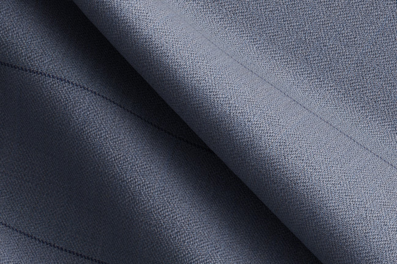 Pantalone su misura lana 130s gessato blu chiaro Caccioppoli