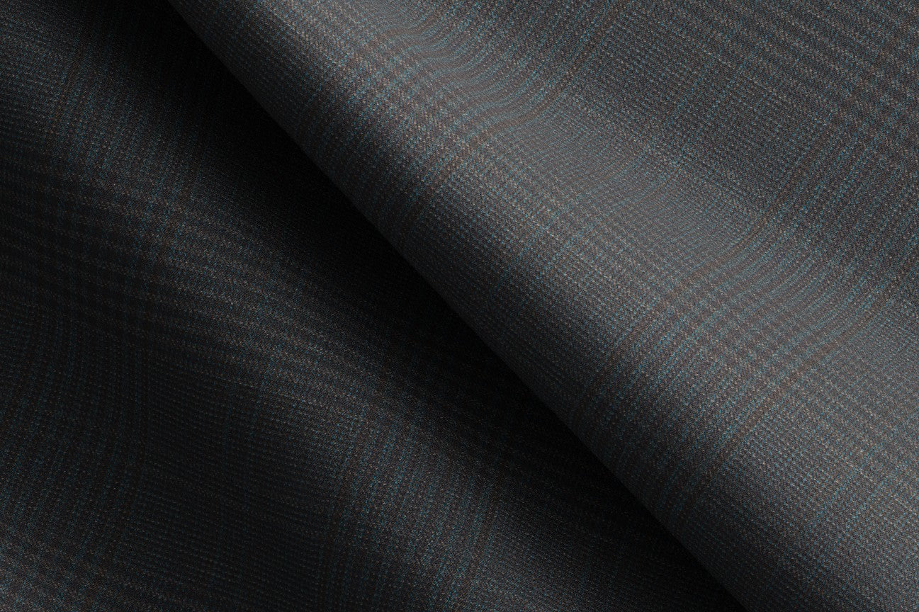 Pantalone su misura lana 130s principe di galles verde Caccioppoli