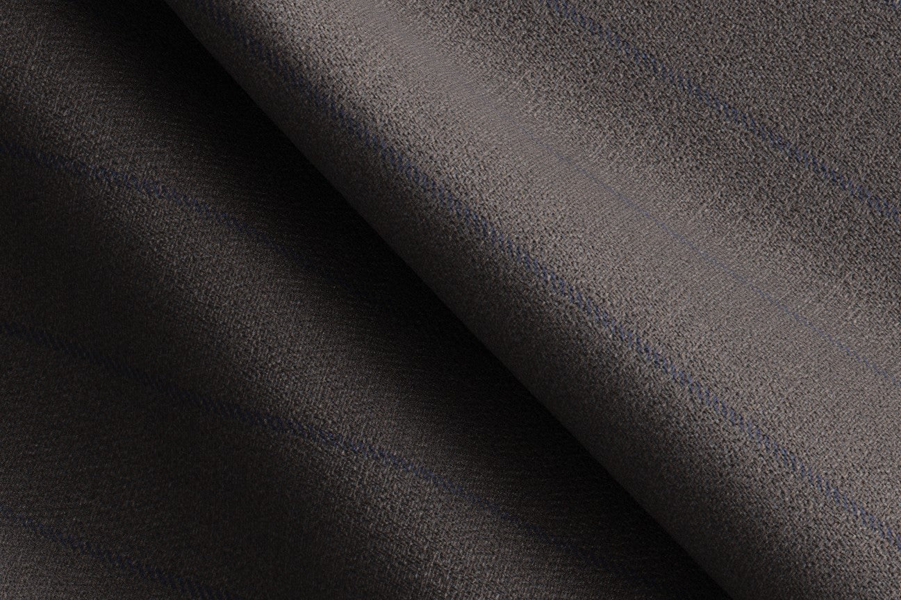 Pantalone con fascia su misura lana 130s gessato marrone Caccioppoli