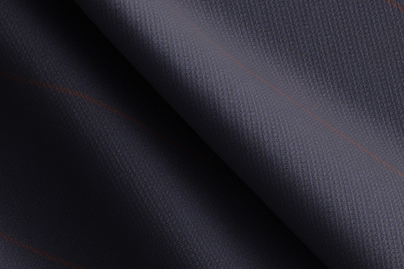 Pantalone con fascia su misura lana e seta 150s blu Caccioppoli