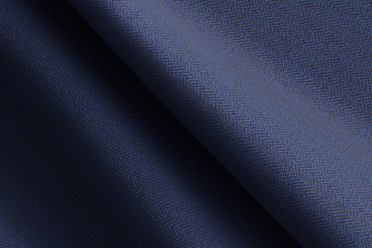 Pantalone su misura lana e seta 150s blu Caccioppoli