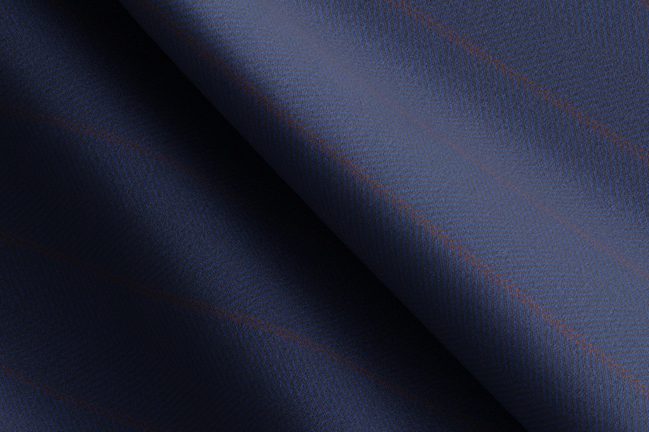 Abito su misura lana 130s gessato blu Caccioppoli