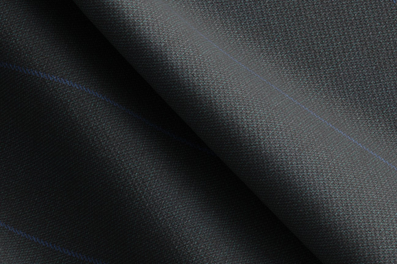 Gilet su misura lana 130s gessato verde Caccioppoli