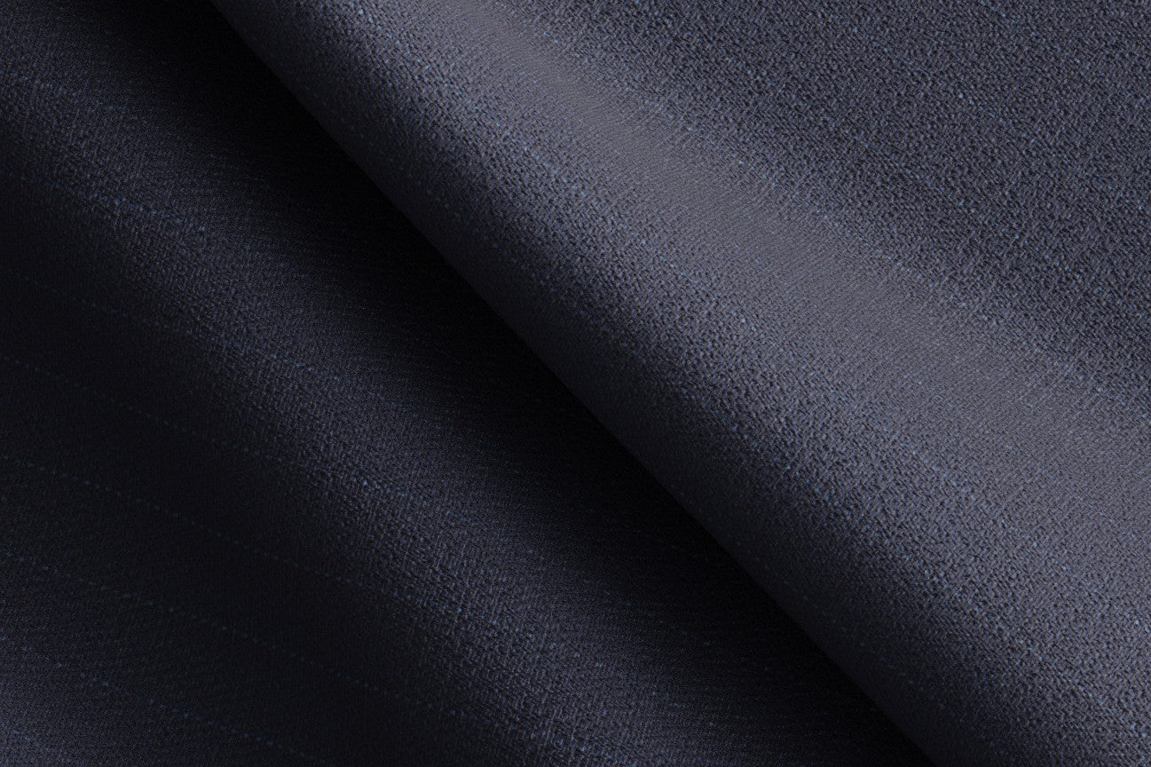 Gilet su misura lana 130s gessato blu Caccioppoli