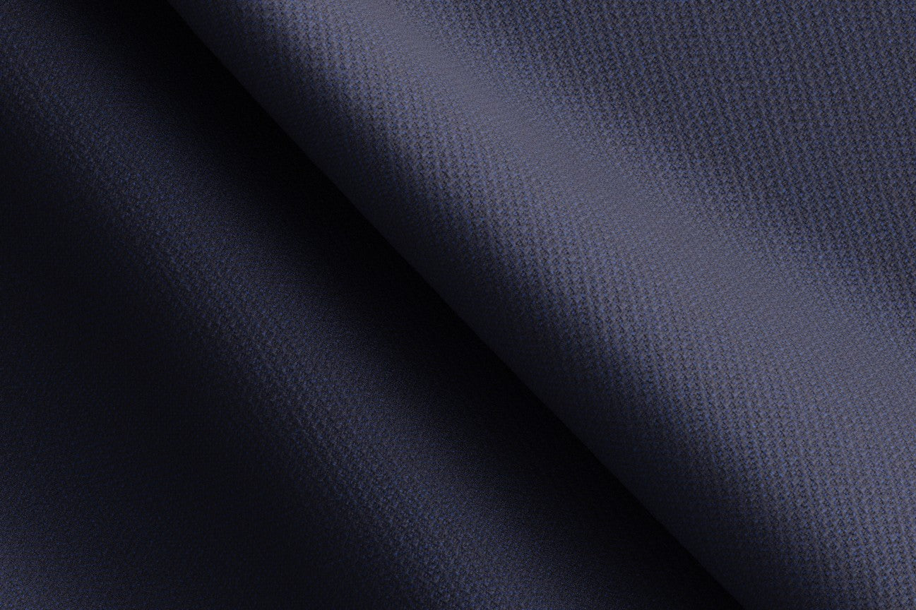 Pantalone con fascia su misura lana solaro 130s blu Caccioppoli