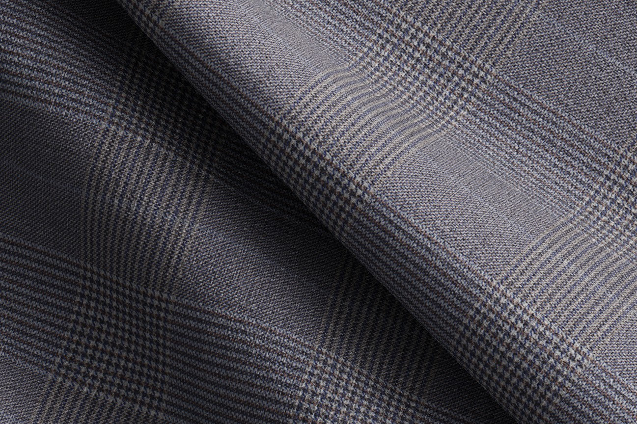 Pantalone su misura lana e seta 150s grigio Caccioppoli