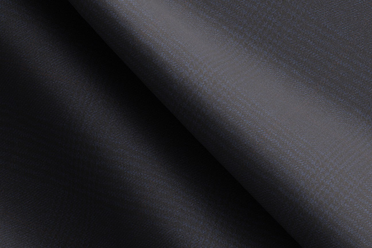 Pantalone con fascia su misura lana 110s blu Canonico