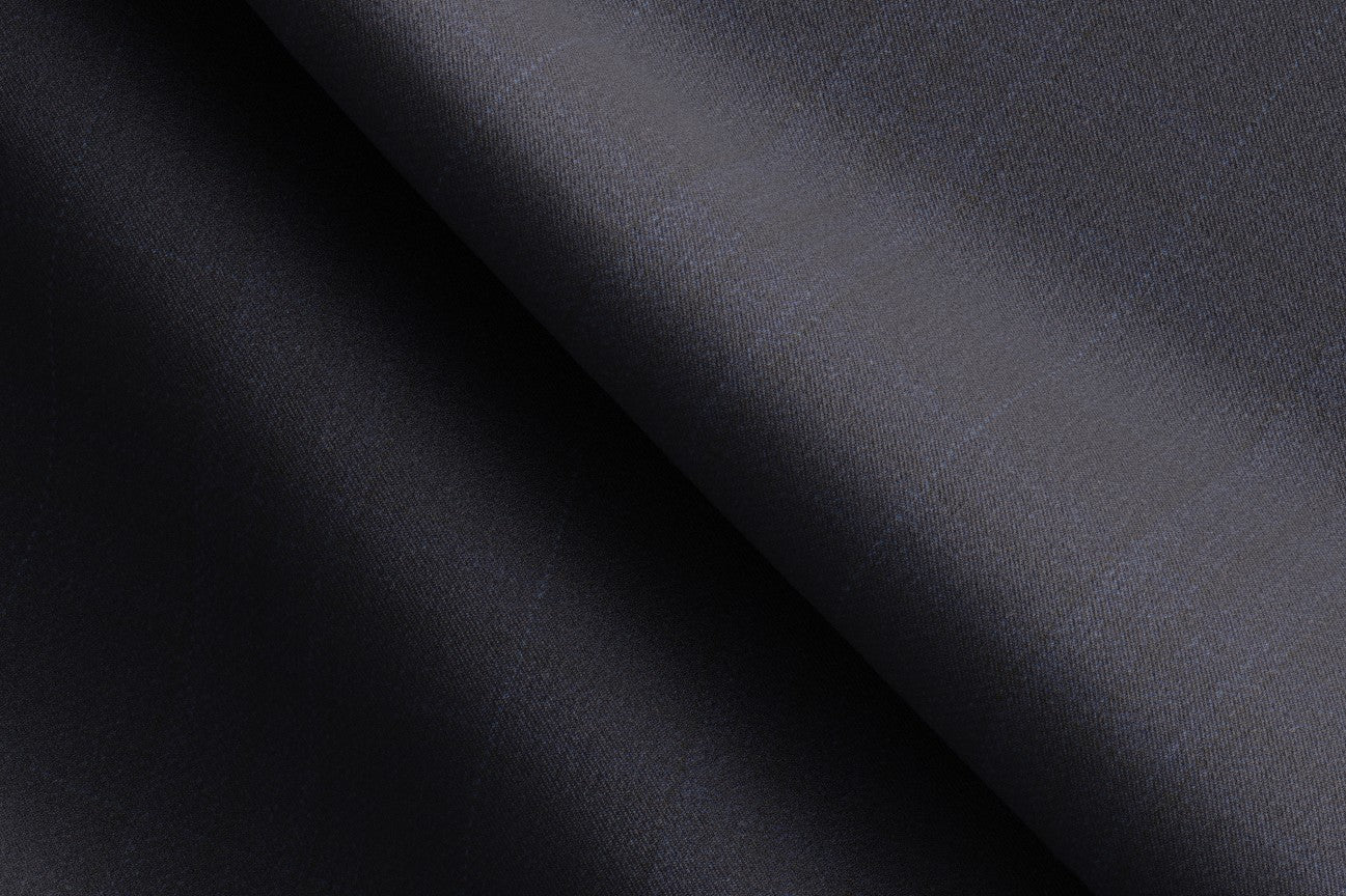 Pantalone con fascia su misura lana 150s blu Loro Piana